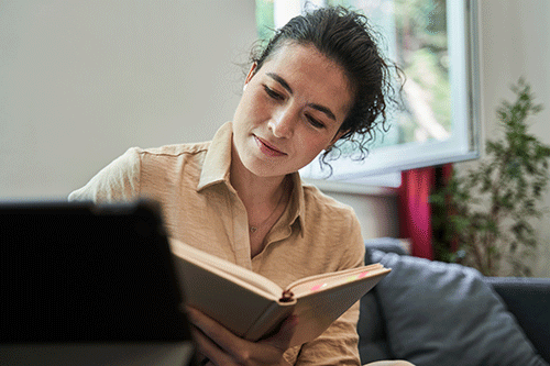 Woman reading a book