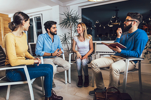 People sitting and talking with each other