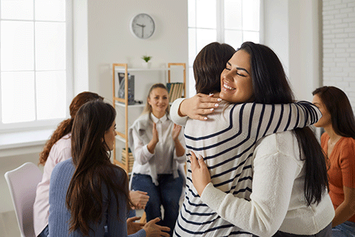 People in a women's rehab program